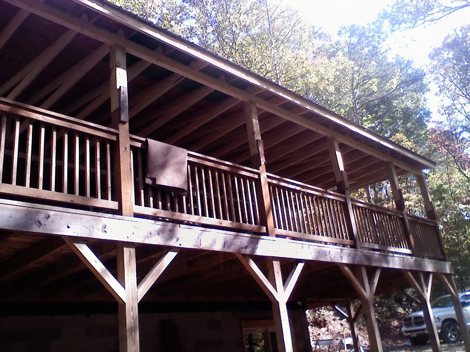 Timber framing under a new elevated porch and deck — Roof Leak Repair in West Wardsboro by Roofing Brothers